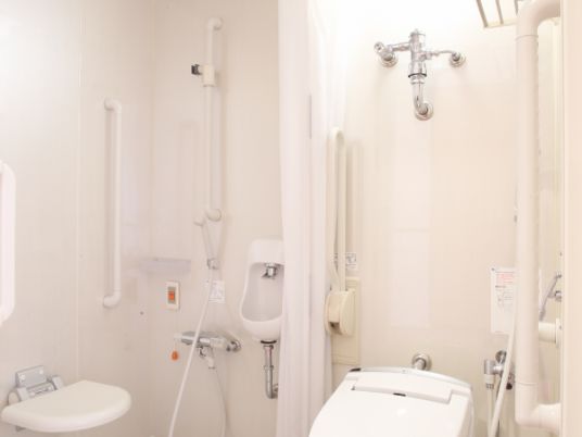 バリアフリーのトイレとシャワー