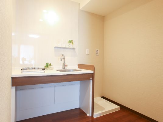 明るい洗面台
