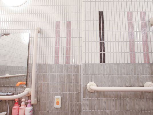 手すり付きの浴室