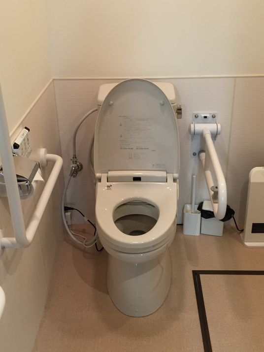 手すり付き安全なトイレ