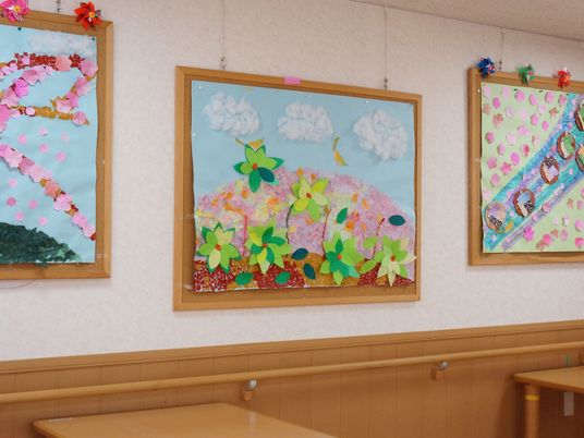 手作り掲示物の壁面