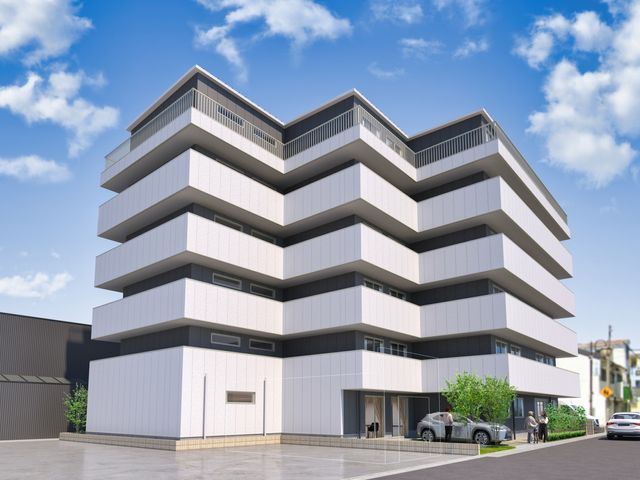 モダンな外観の建物 外観 スタイリッシュでモダンなデザインが特徴的な建物です。働く環境としても快適さを感じられます。