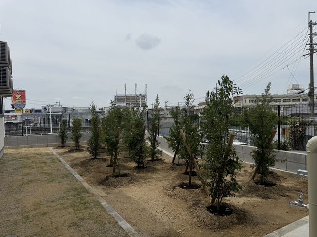 植物が植えられた庭 庭 広く整えられた庭は、利用者様が自由に散策できる空間です。自然に触れながらリフレッシュできる場所となっています。