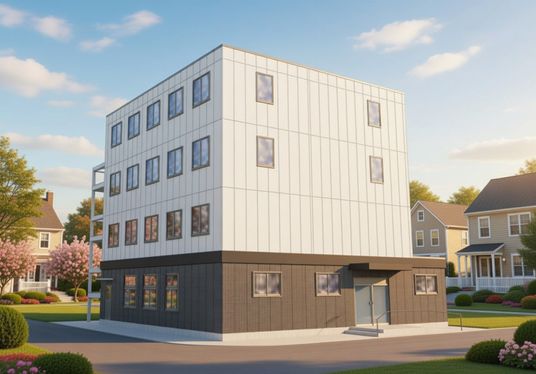 落ち着いた外観の建物