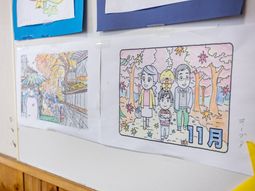 色紙が彩る掲示物