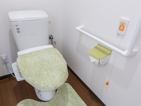 手すり付きのトイレ  