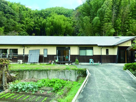 緑に囲まれた建物外観  