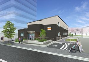 外観と駐車場  