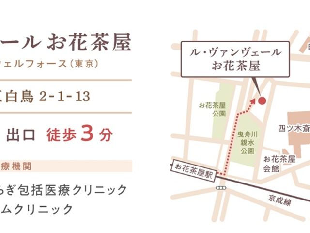 交通アクセス案内 看板 最寄り駅から徒歩3分で通勤が便利な立地です。施設へのアクセスも良好で働きやすい環境です。