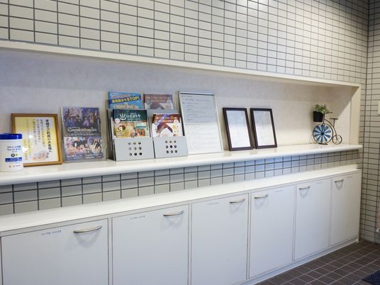 情報掲示の壁面収納