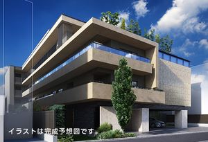 木々に囲まれた外観