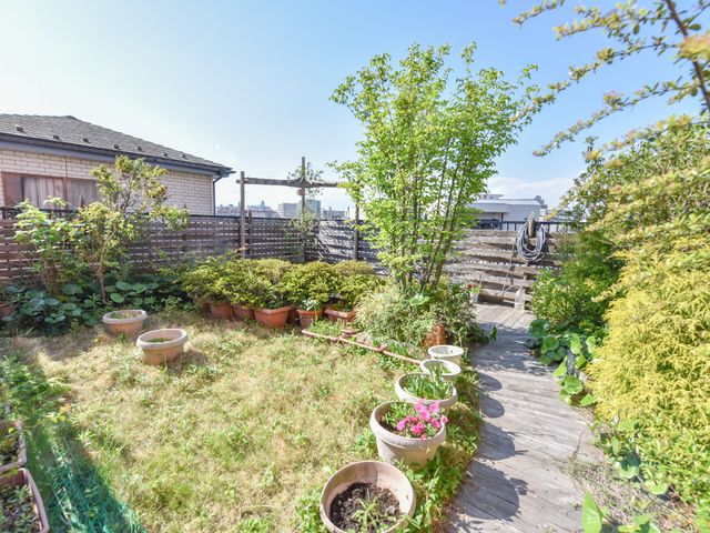 緑豊かな庭の景観