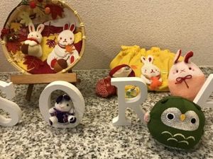 うさぎ飾りの棚  