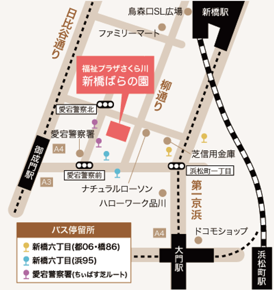 地図上の施設位置
