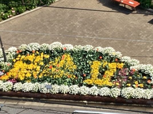 花壇の施設看板  