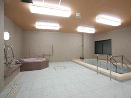 広々とした明るい浴室