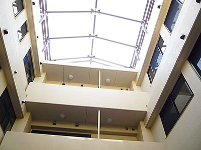 自然光が差し込む中庭