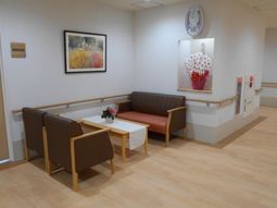 温かみのある休憩スペース