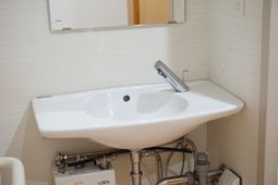 清潔な洗面台のクローズアップ