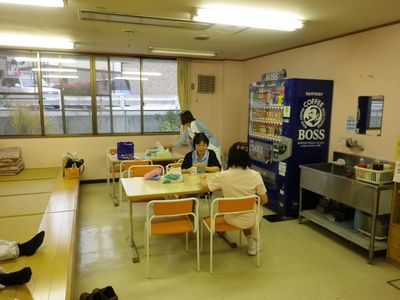 自動販売機のある休憩室