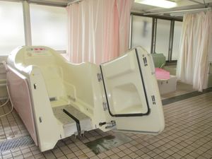 機械浴の浴室  
