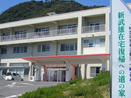 外観と看板の建物  