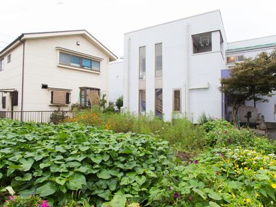 緑豊かな建物外観