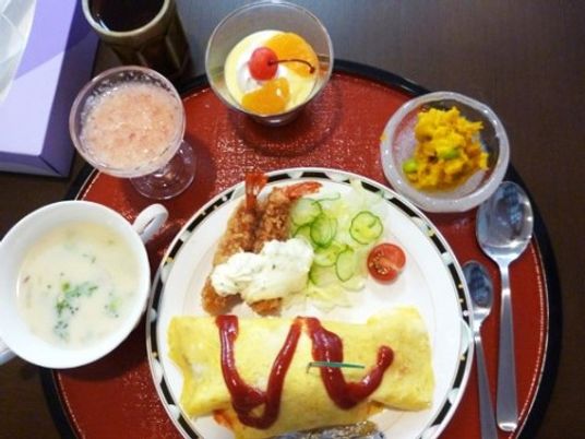 色とりどりの朝食の一例