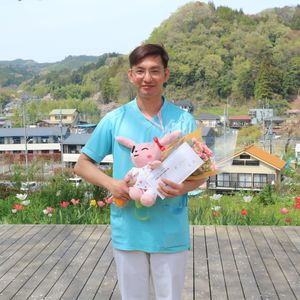 庭園を背景にした風景