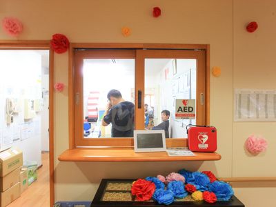 スタッフ活動中の廊下