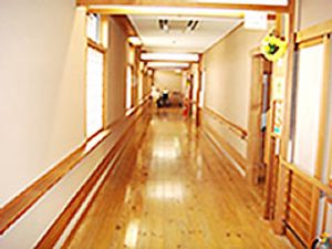 木の温もりがある廊下