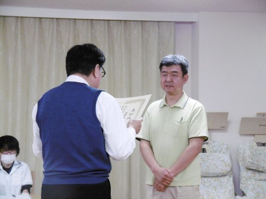 表彰式の休憩室  