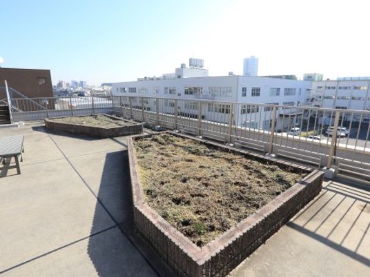 広々とした明るい中庭