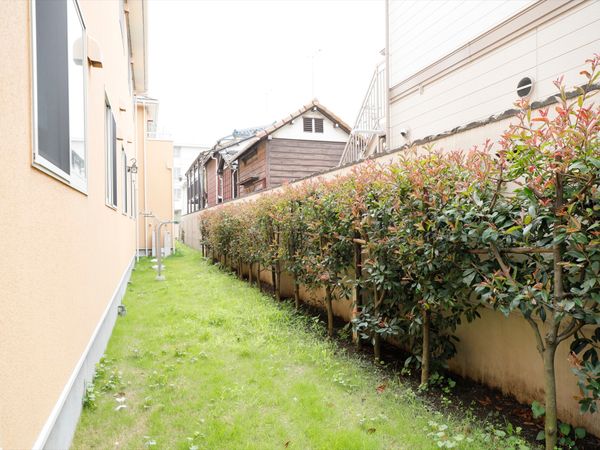 緑あふれる外の通路