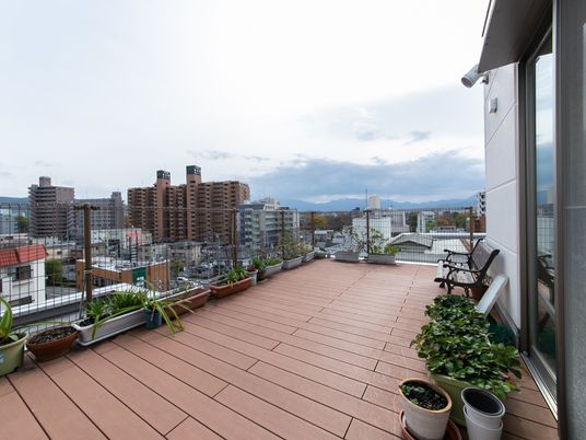 広々としたテラス風景