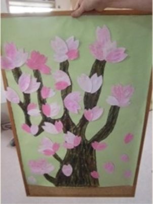 桜の絵が描かれた作品