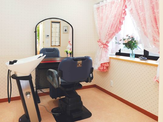美容室の一角