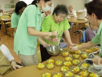 活動する人々の居室
