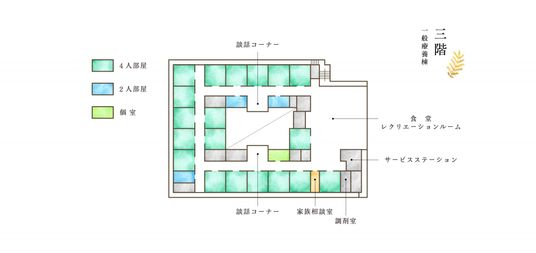 三階の施設配置図