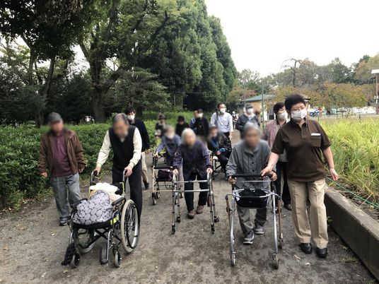 自然の中での散歩風景