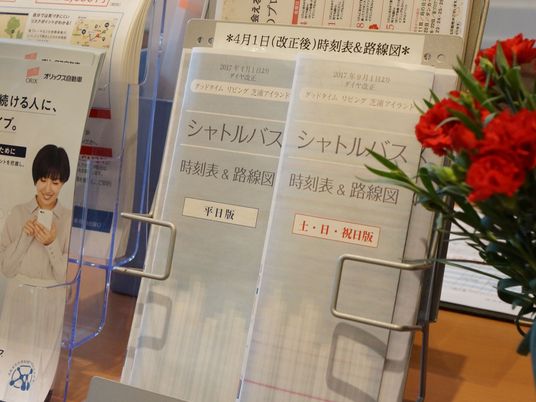 情報掲示と赤い花