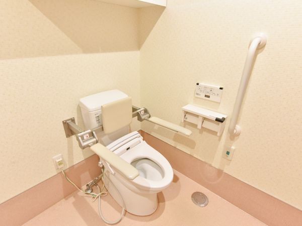 手すり付き清潔なトイレ