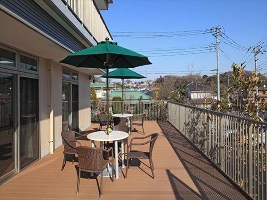 晴天のテラス席