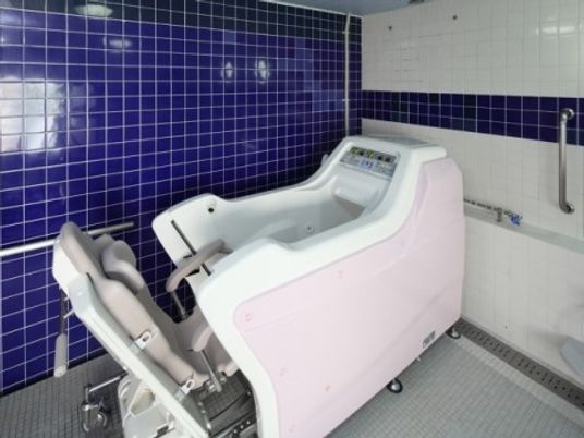 青白色の洗浄機械浴室