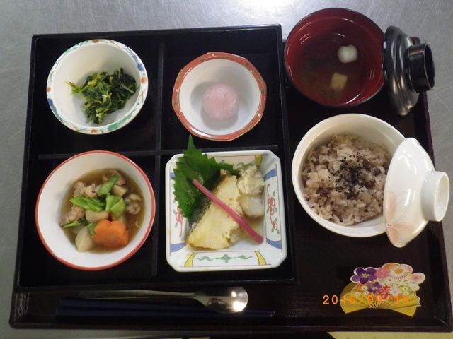 和風のお食事セット 料理 栄養バランスを考えた和食の一例です。彩り豊かで、目にも楽しみながらお食事いただけます。