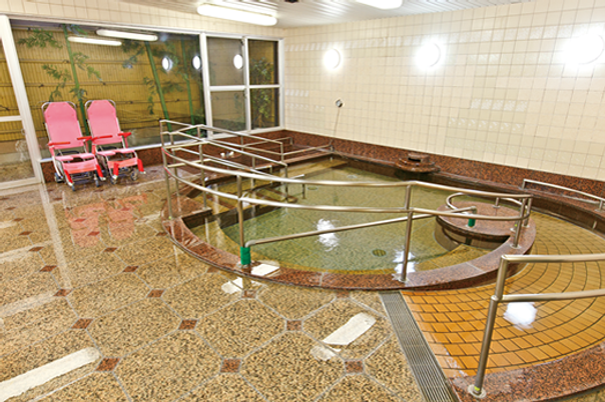 手すり付きの浴室