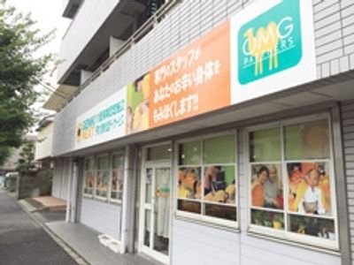 看板のある外観