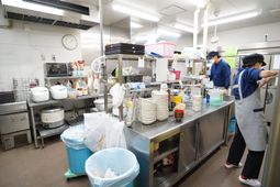 清潔なキッチン作業風景