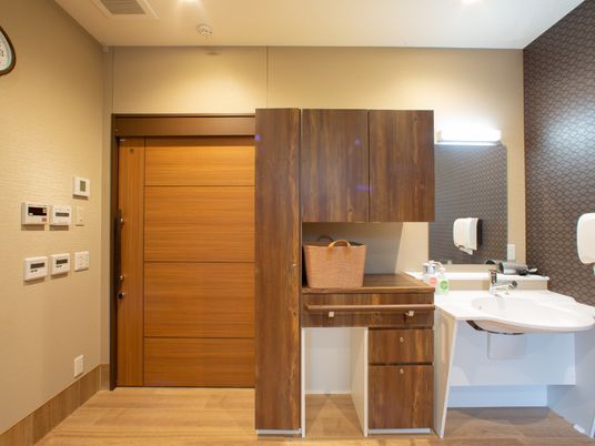 居室の洗面台とドア