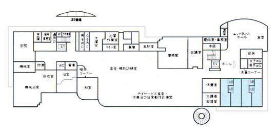 広い施設の見取り図